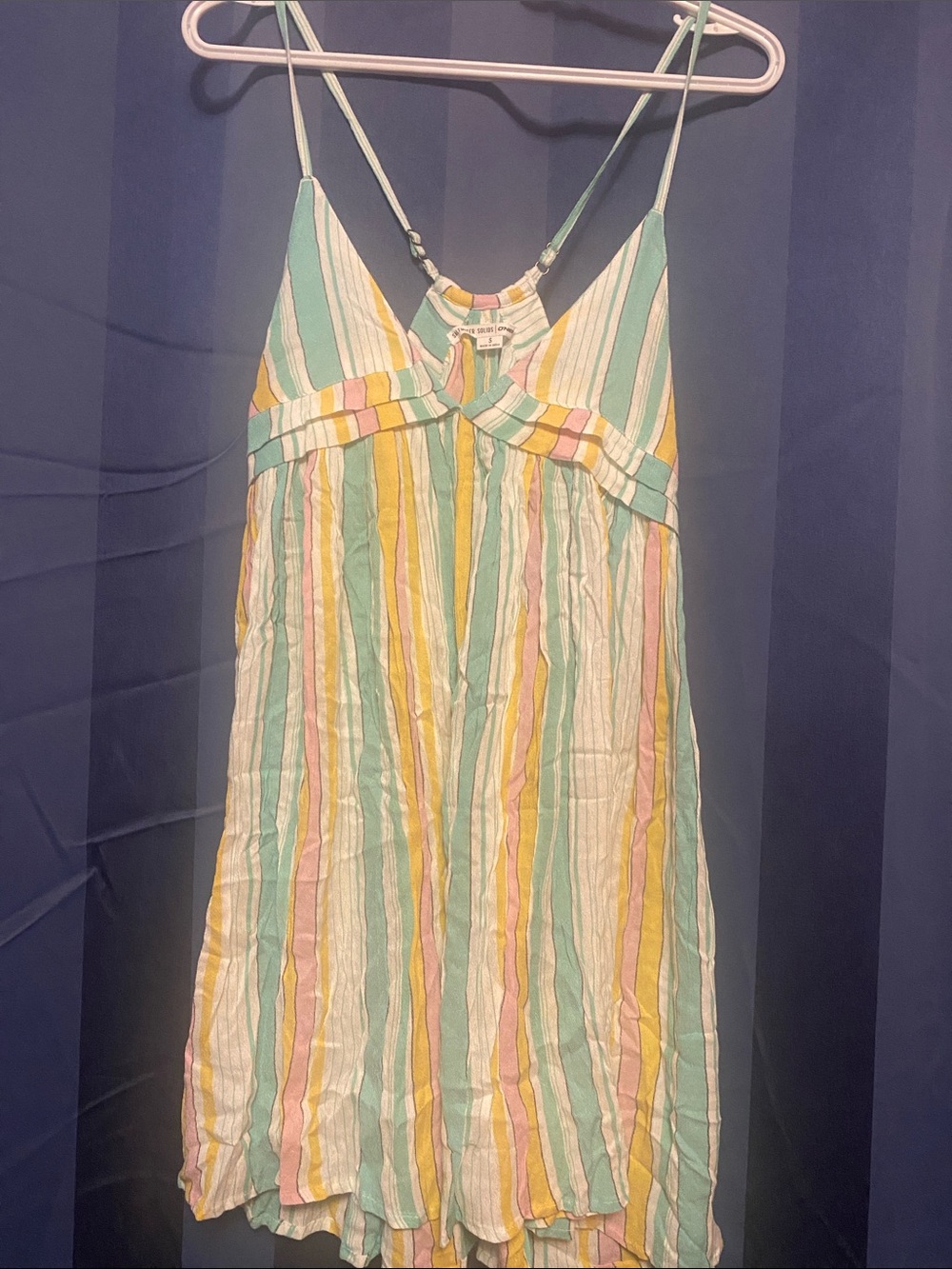 O'Neill Pastel Striped Sundress in Mint, Yellow & Pink